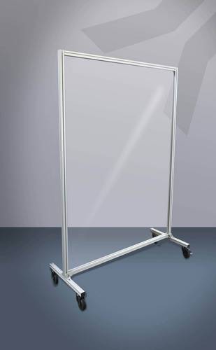 Die klare Trennwand ist mit einer Scheibe aus Polycarbonat versehen.